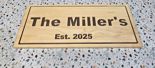 Personalized Maple Wood Engraved Sign