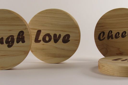 Live, Love, Laugh, Cheers Coasters - Set of 4