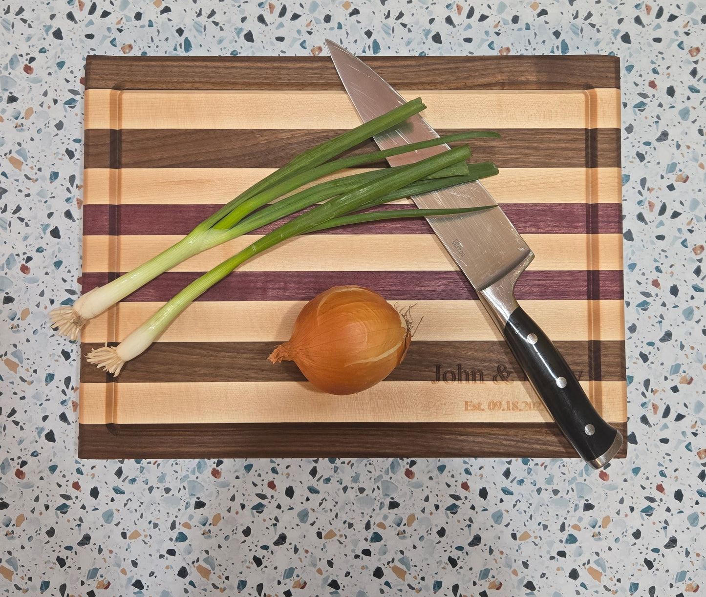 Edge Grain Cutting Board with Name Engraving
