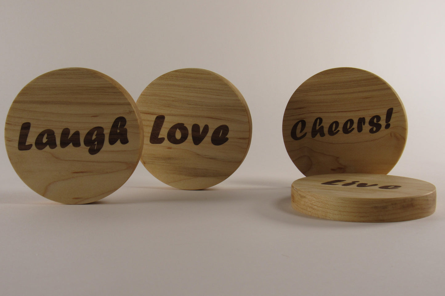 Live, Love, Laugh, Cheers Coasters - Set of 4