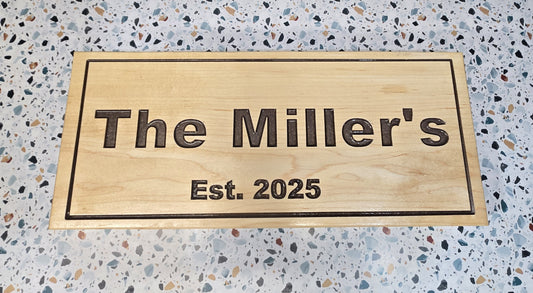 Personalized Maple Wood Engraved Sign