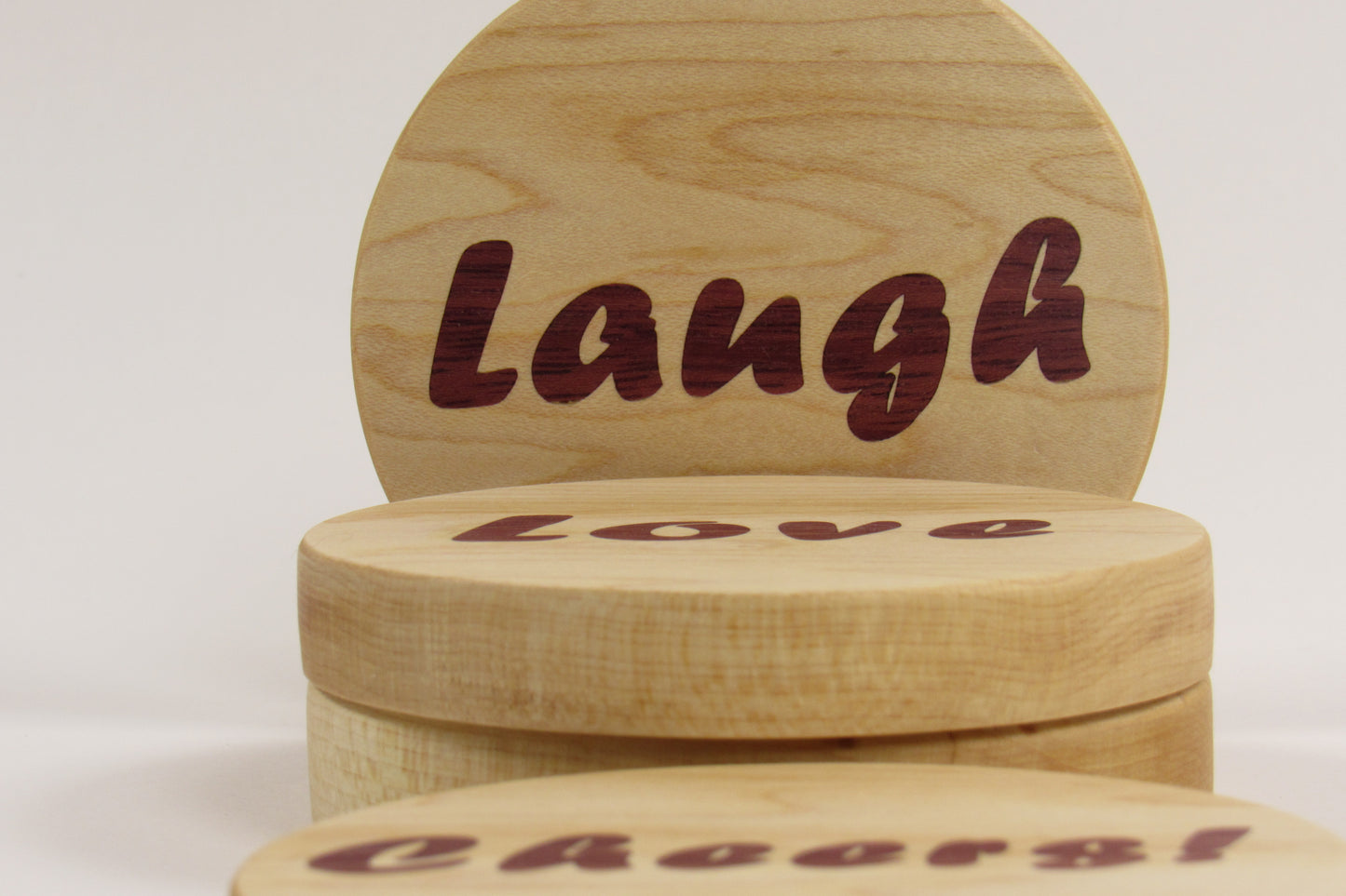 Live, Love, Laugh, Cheers Coasters - Set of 4