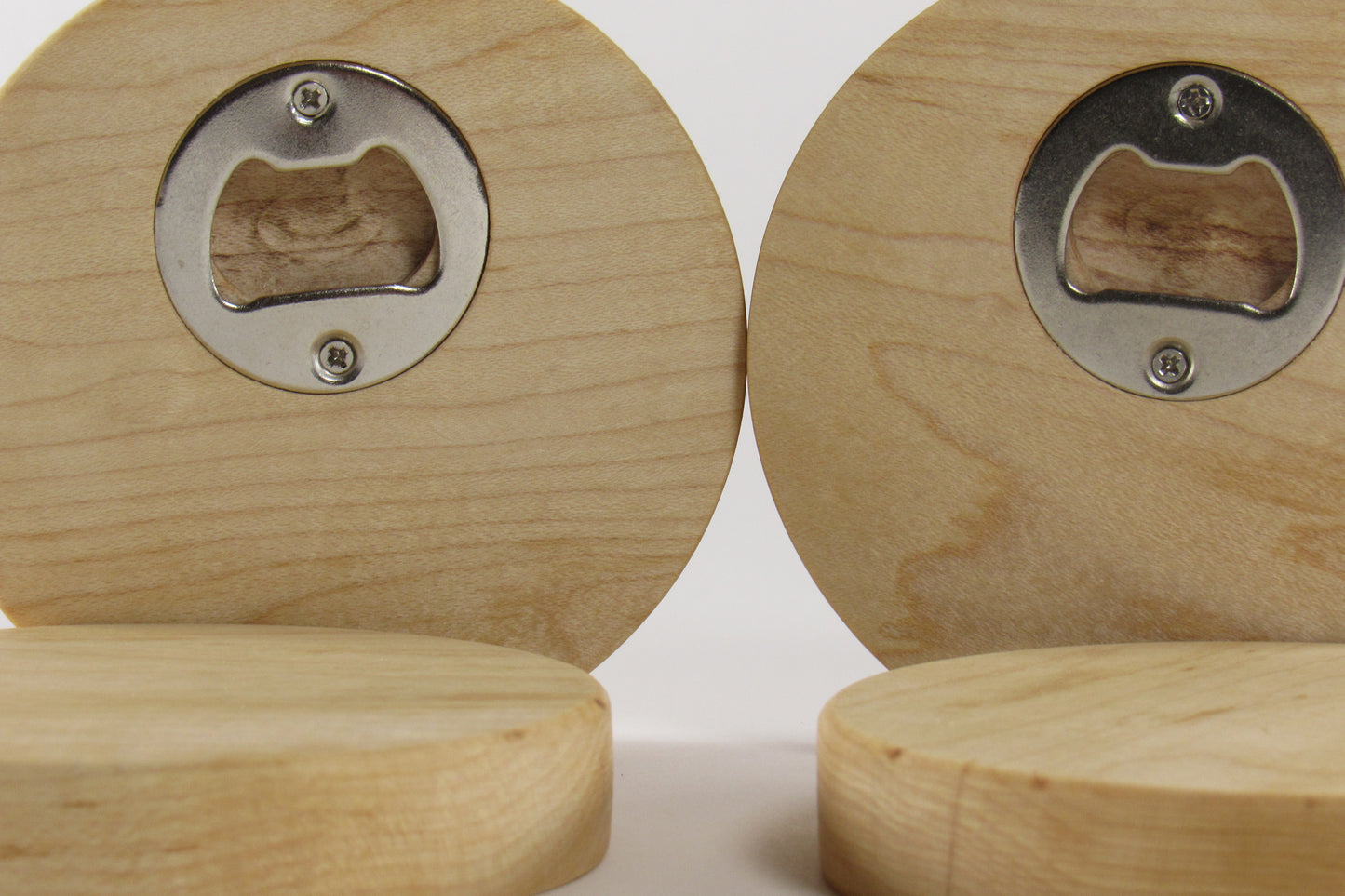 Wooden Coaster Set with Built-In Bottle Opener (Set of 4)