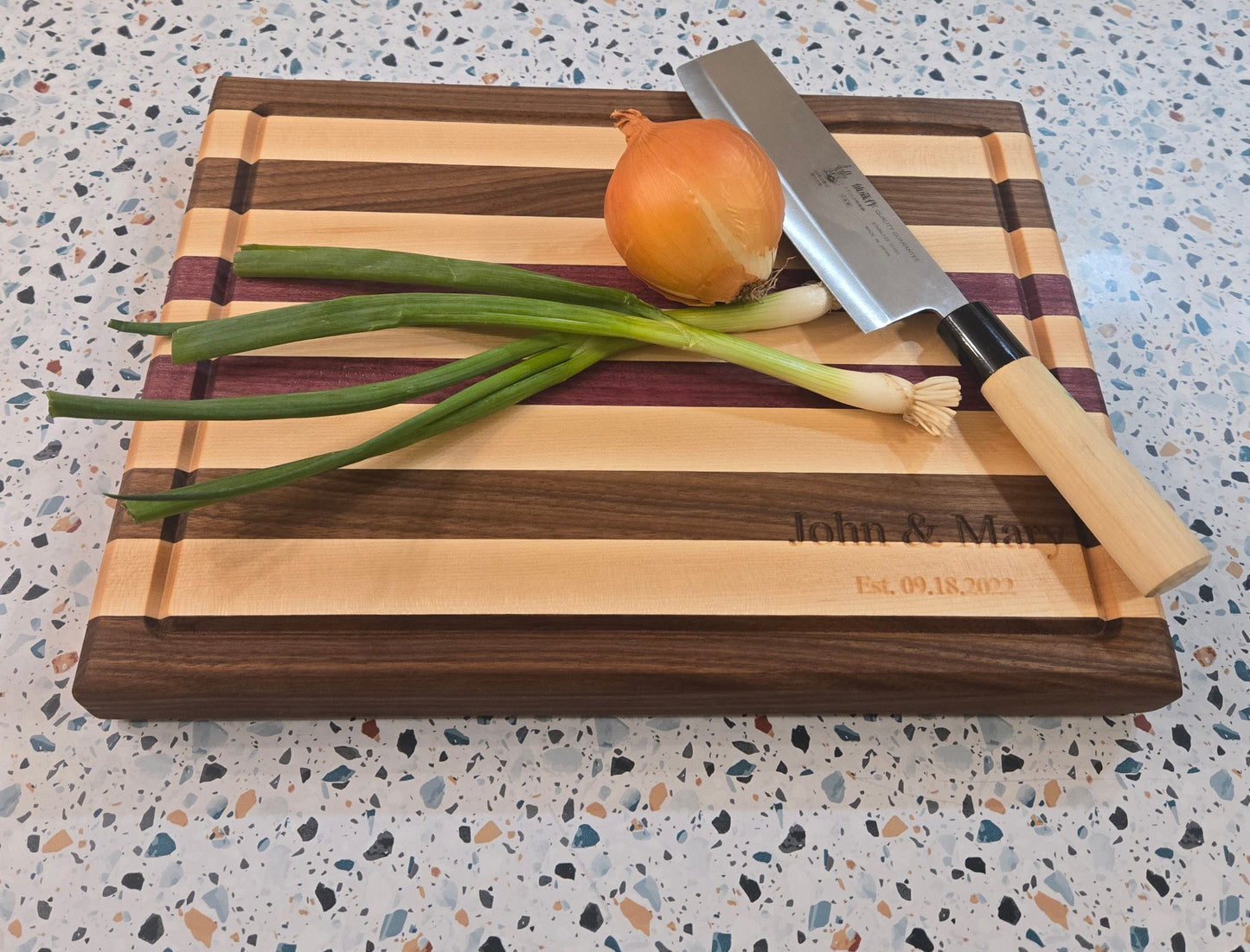 Edge Grain Cutting Board with Name Engraving