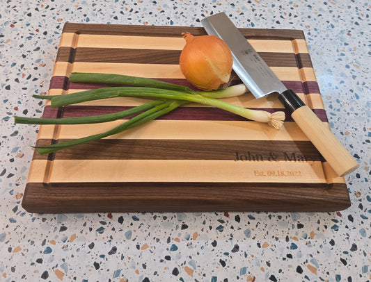 Edge Grain Cutting Board with Name Engraving