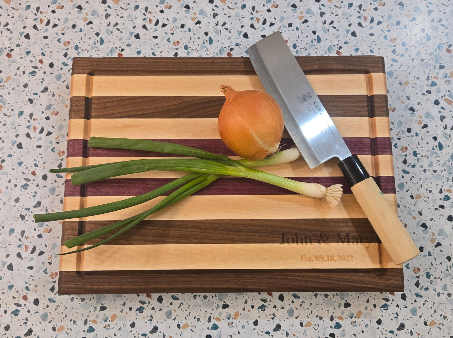 Edge Grain Cutting Board with Name Engraving