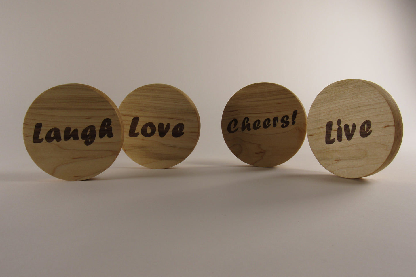 Live, Love, Laugh, Cheers Coasters - Set of 4