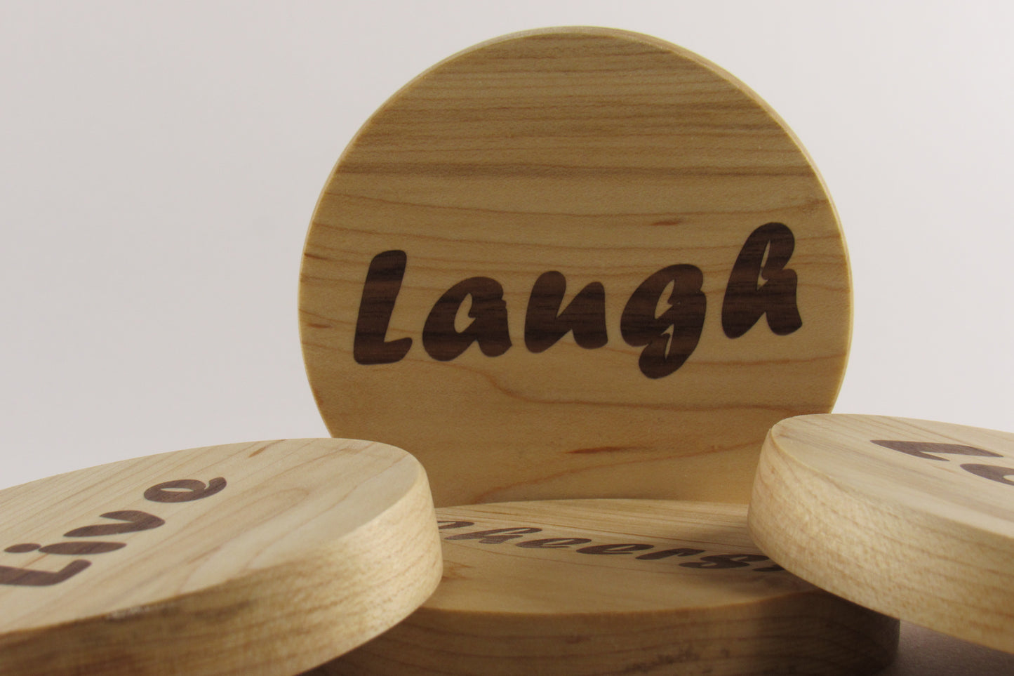 Live, Love, Laugh, Cheers Coasters - Set of 4