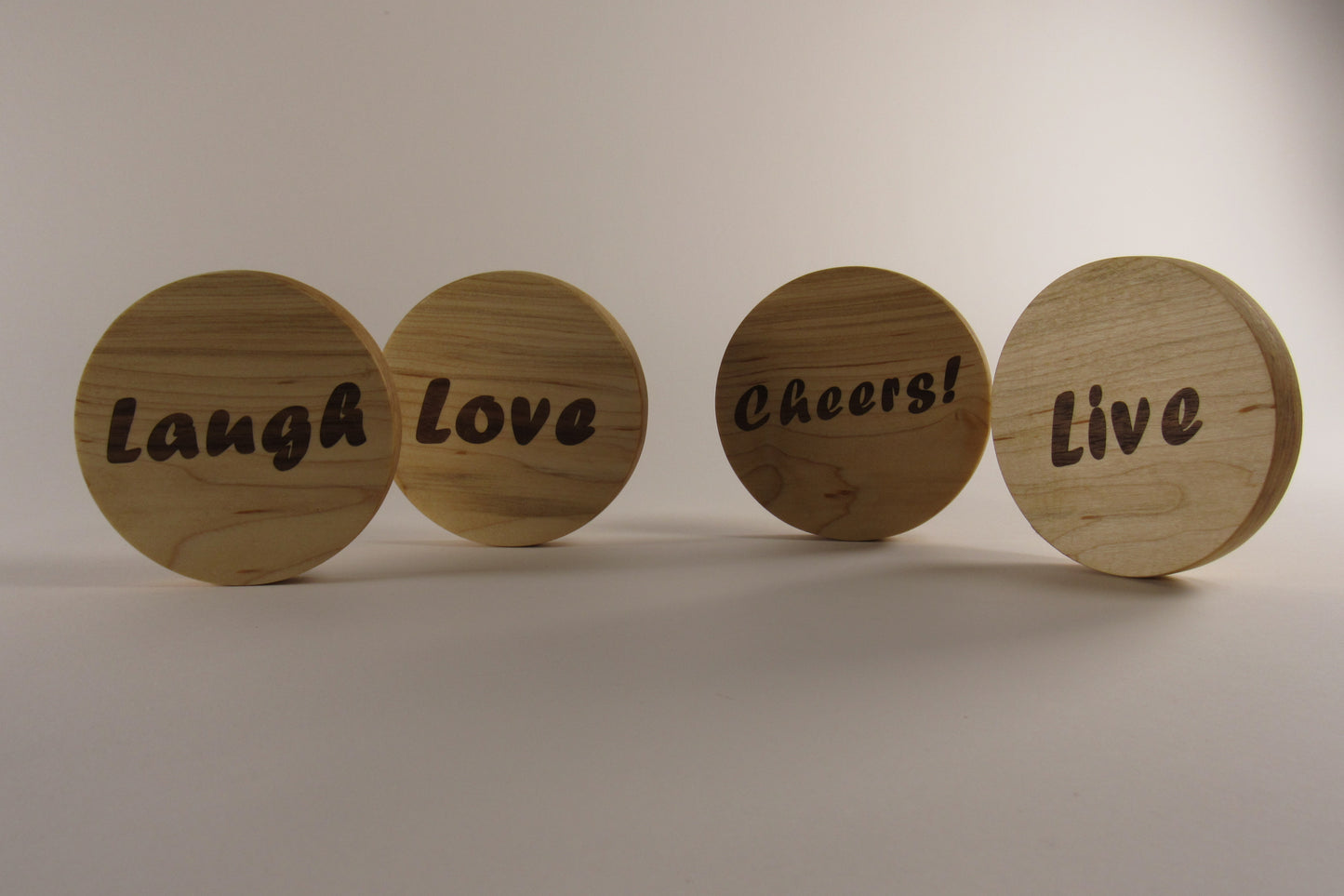 Live, Love, Laugh, Cheers Coasters - Set of 4
