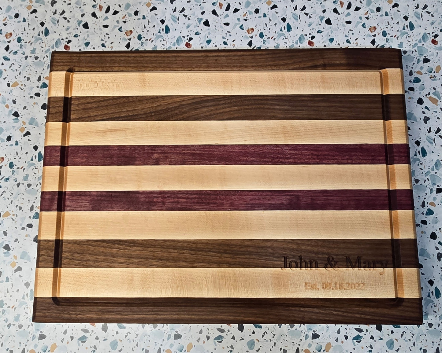 Edge Grain Cutting Board with Name Engraving