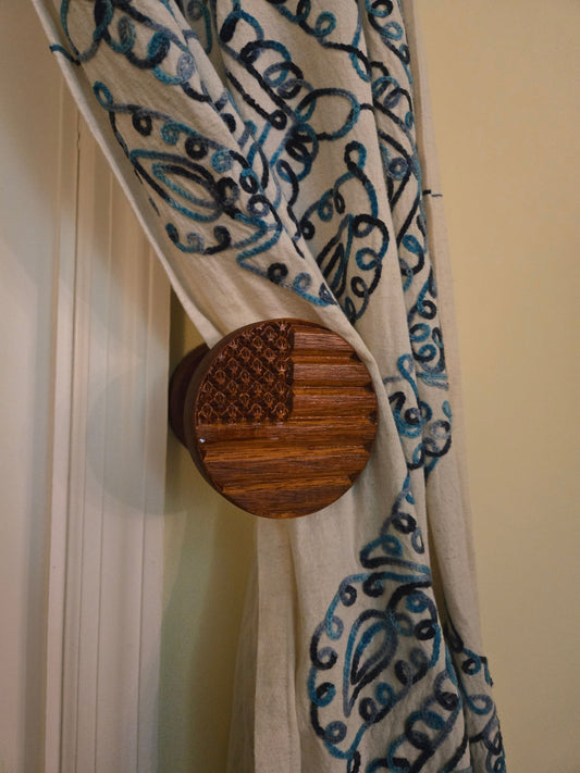 Wooden Curtain Tie Back - Pair