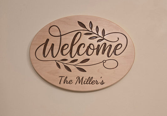 Personalized Wood Welcome Sign
