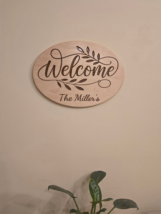Personalized Wood Welcome Sign