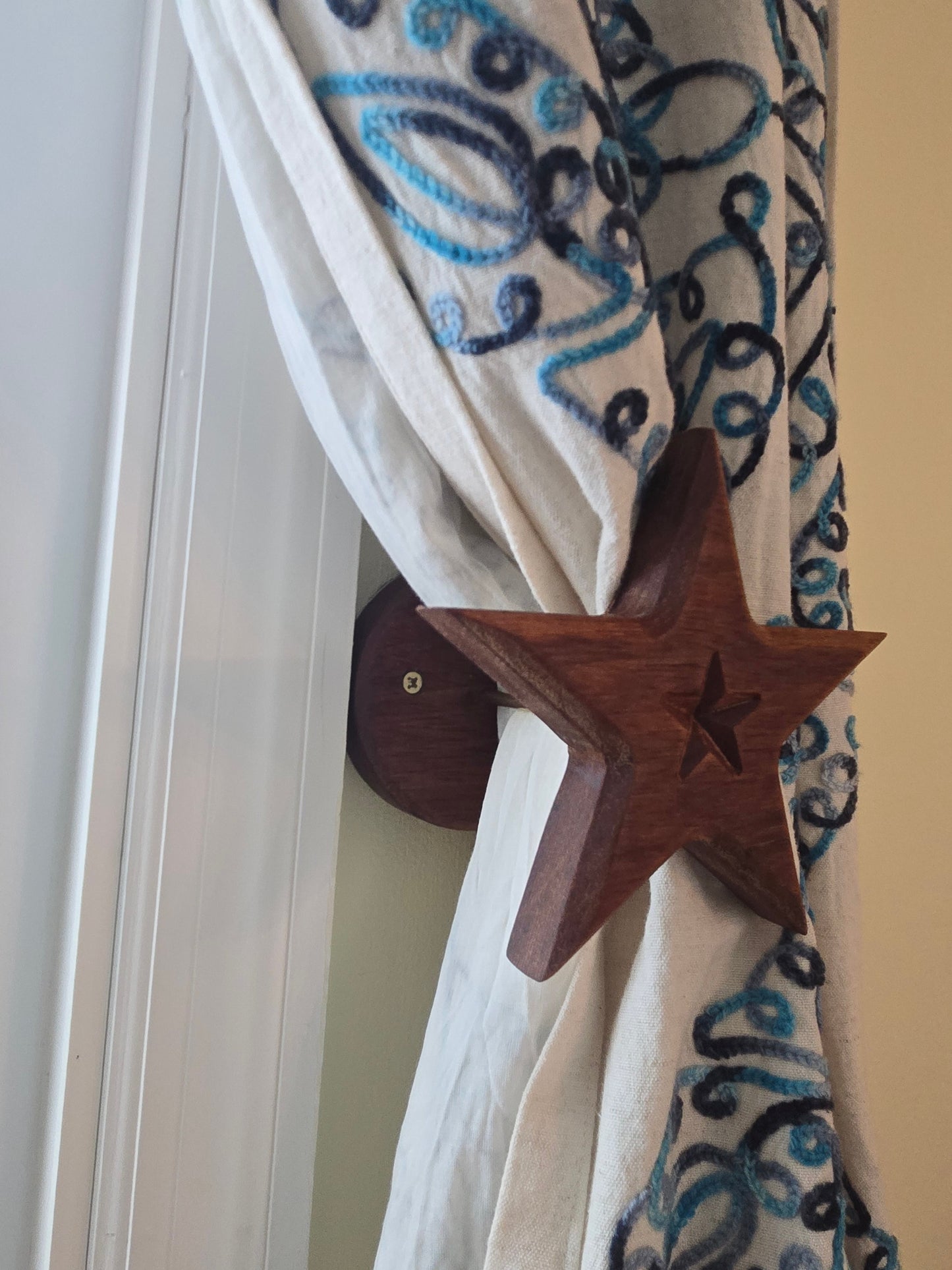 Wooden Curtain Tie Back - Pair